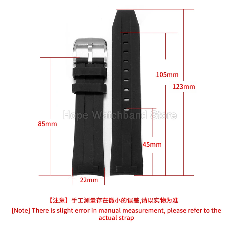 Sweat Resistant Flexible Durable Curved Interface Watch Bracelet for Tissot SEASTAR T120417A Dainty Silicone Watch Strap 22mm