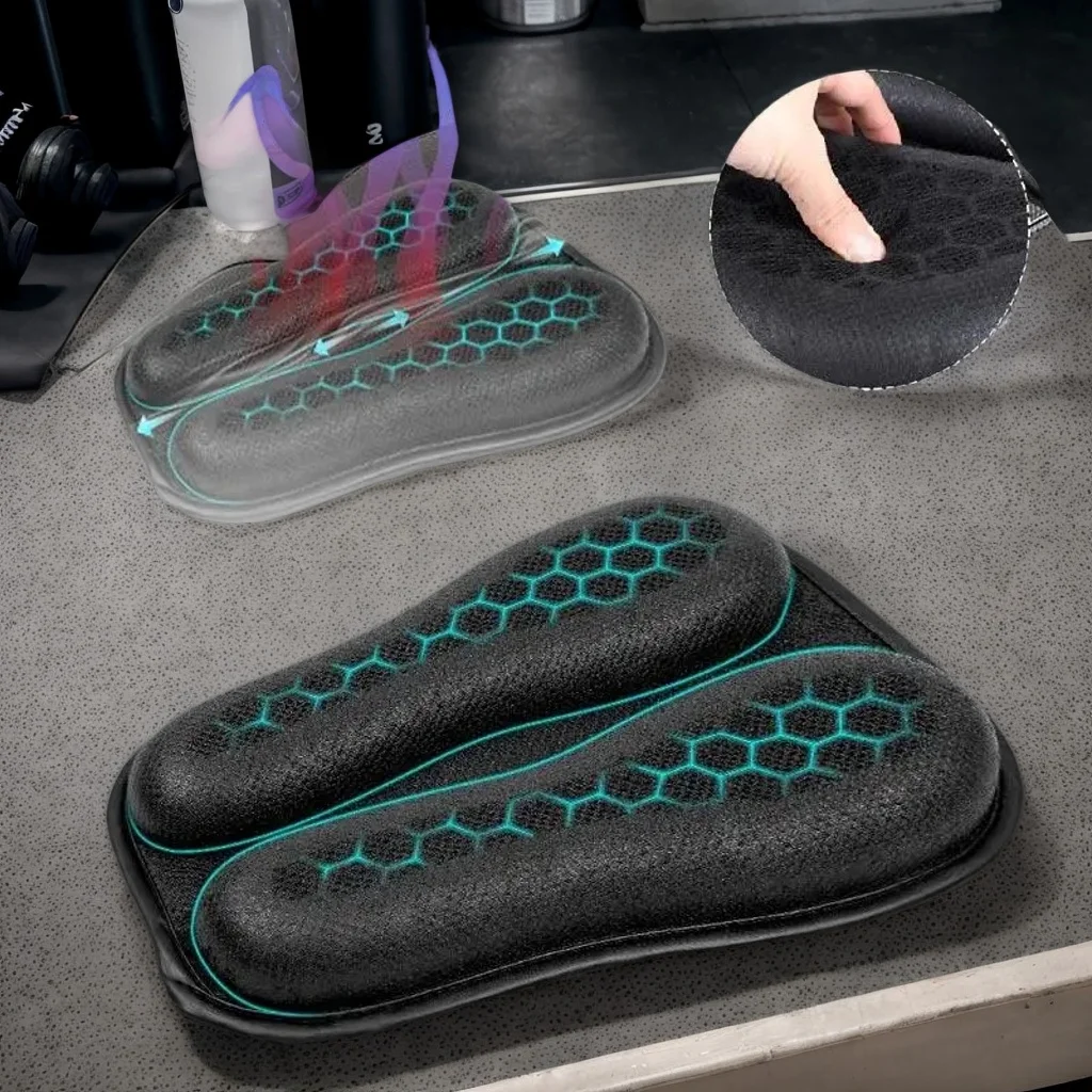 

3D Honeycomb Motorcycle Seat Pad - Gel Cushion Breathable Mesh Universal Shock-Absorbing for Long Rides