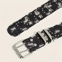 2026New Fashion Luxury Belt Black Punk Accessories Blue Denim Girdle HipHop Y2k Star Hollowed Pin Buckle Waistband，For Men Women - Image 5