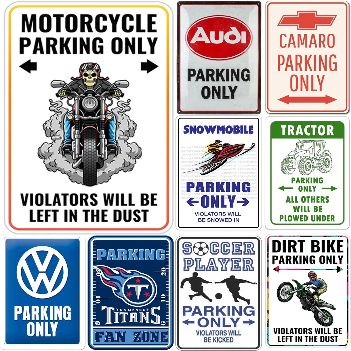 Parking Only Metal Tin Signs Poker Wall Posters Plaque Sign Vintage Iron Painting Decoration for Garage Cafe Man Cave Club Bars