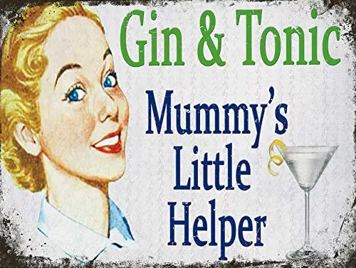 Gin and Tonic Decor 8x12 Inch Wall Decor Metal Tin Signs Kitchen Garage Bar