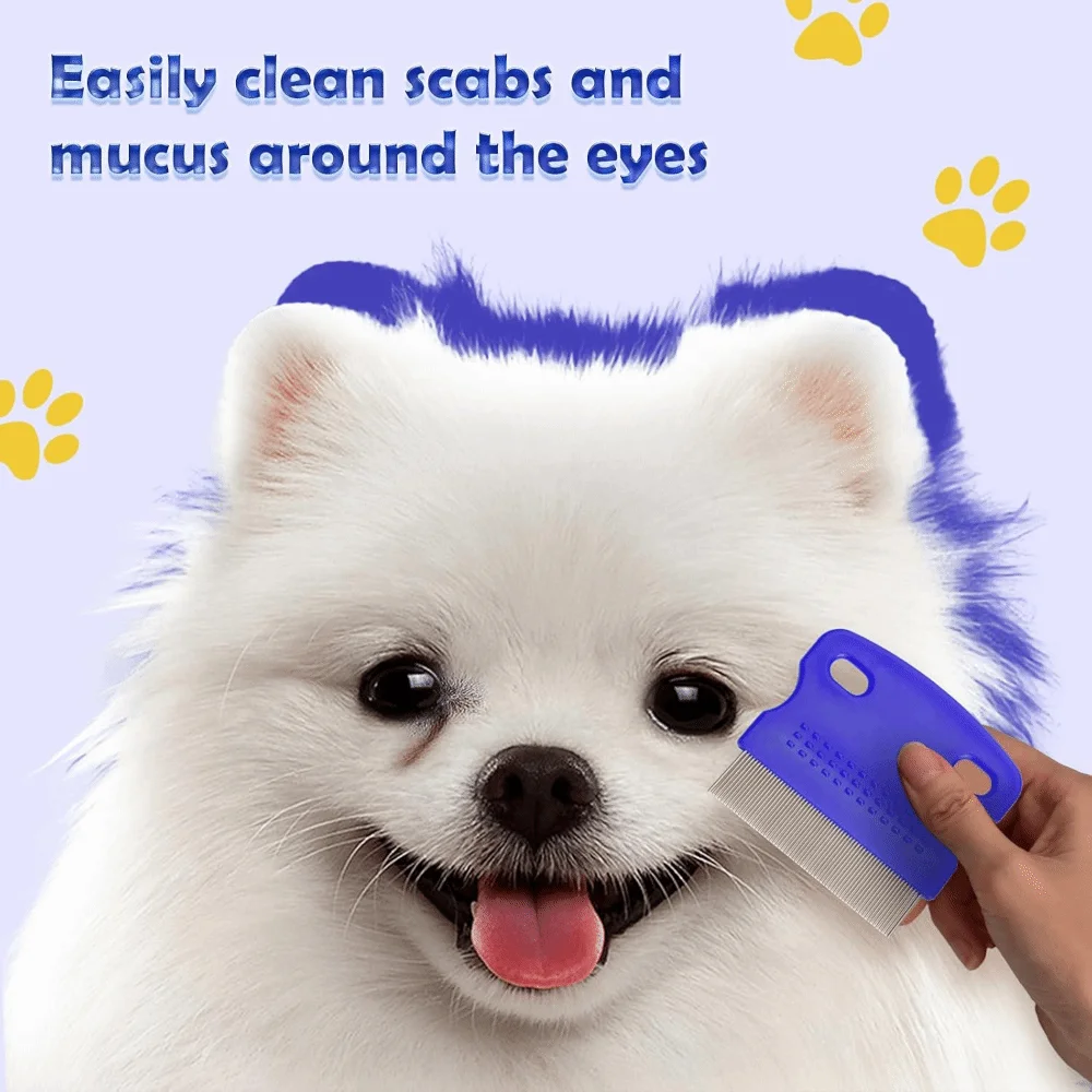 6 unids/set ABS juego de peine para pulgas resultados rápidos de dientes finos peine para eliminar piojos Kit de peine para piojos para mascotas pequeñas, medianas y grandes