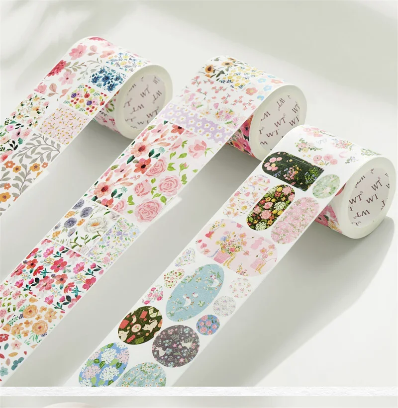 3roll/set WT Flower Bouquet Collection Die-cut Sticker Scrapbooking Washi Tape Photocard Planner Decoration Supplies