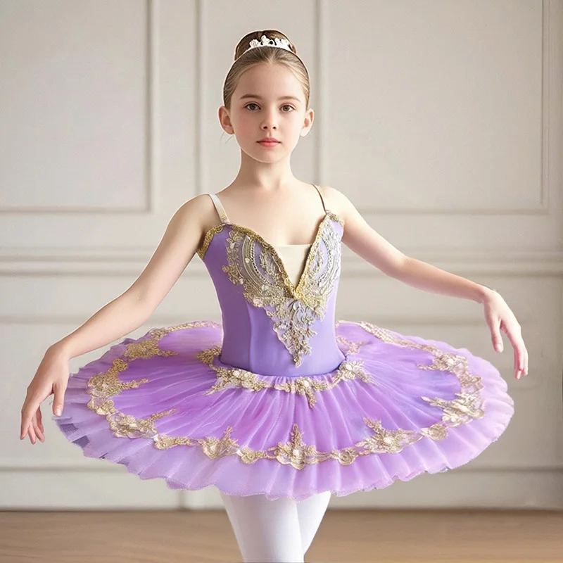발레리나 발레 투투 어린이 소녀 성인 댄스 의류 어린이 팬케이크 투투 의상 레오타드 댄스 공연용 발레 드레스