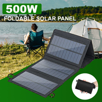 500W 4-fold Foldable solar panel portable solar panels charger USB 5V DC Full time power solar panel mobile power supply