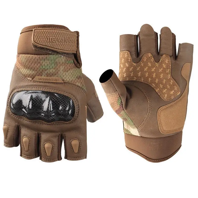 

Hard Shell Protective Outdoor Sports Gloves Anti-Slip Shock Half Finger Tactical Gloves for Training Labor & Gardening