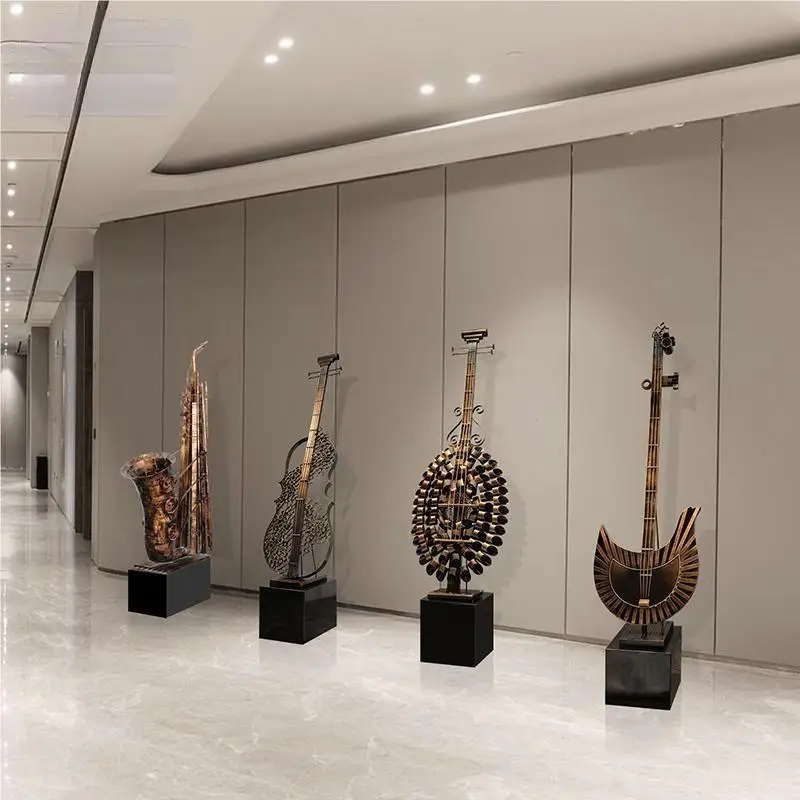 Musical instrument Metal sculpture decoration Villa Hotel home large floor sculpture art installation decoration