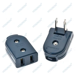 USA Japan Canada Taiwan Mexico male female Wiring Power Plug 90 degree Rotation 2 Pin 10A Power Extension Cord Rewireable Plug