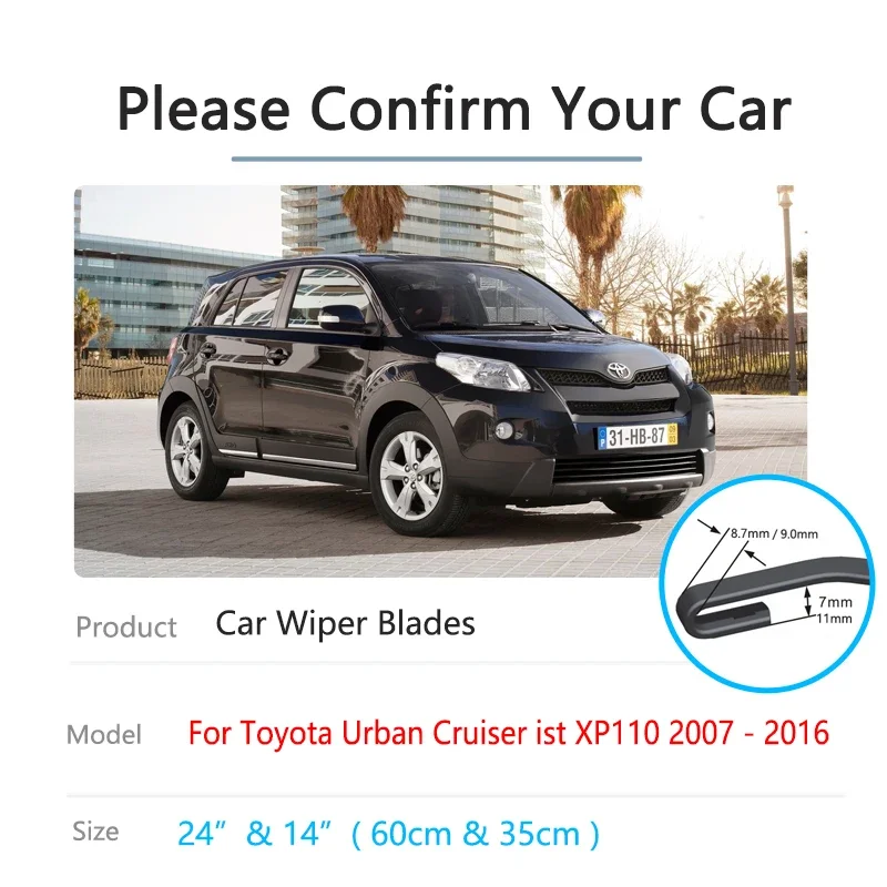 لتويوتا أوربان كروزر Ist XP110 2007 ~ 2016 ماسحات الزجاج الأمامي اكسسوارات السيارات 2008 2009 2010 2011 2012 2013 شفرات ممسحة السيارة #2