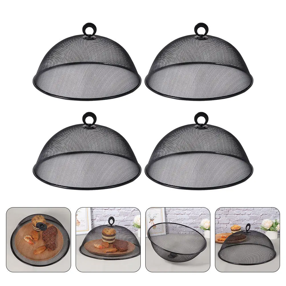 4Pcs Stainless Steel Mesh Food Cover Heavy Duty Dust Insect Proof Food Tent for Outdoor Indoor Use Bowls Plates Utensils