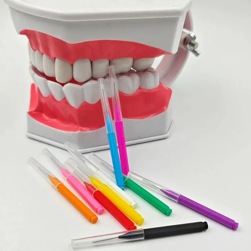 60Pcs/Box Interdental Brush Orthodontic Dental Teeth Brush Oral Tool Removes Food And Plaque Cleaning Tools Soft Micro Brushes