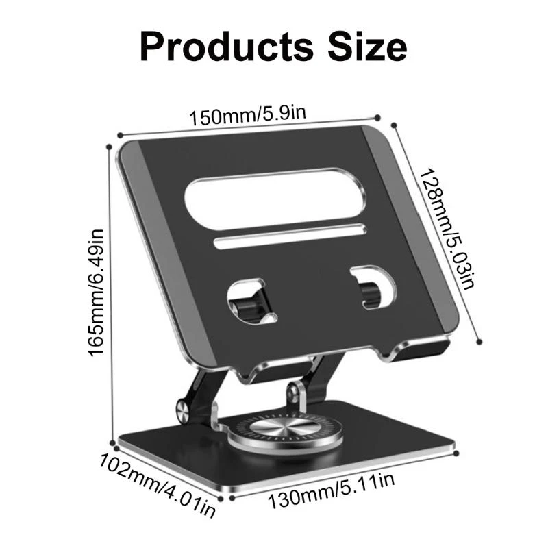 96GE Tablet Desk Mount 360 Swivels Standable Support Aluminium Stand لجميع المستخدمين