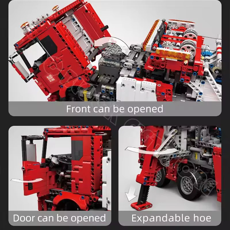 MOLD KING 17027 Camion Tecnico Giocattoli FAI DA TE APP e RC Motorizzato Fuoco Rescue Modello di Veicolo Building Blocks Mattoni Per Bambini Regali Di Natale