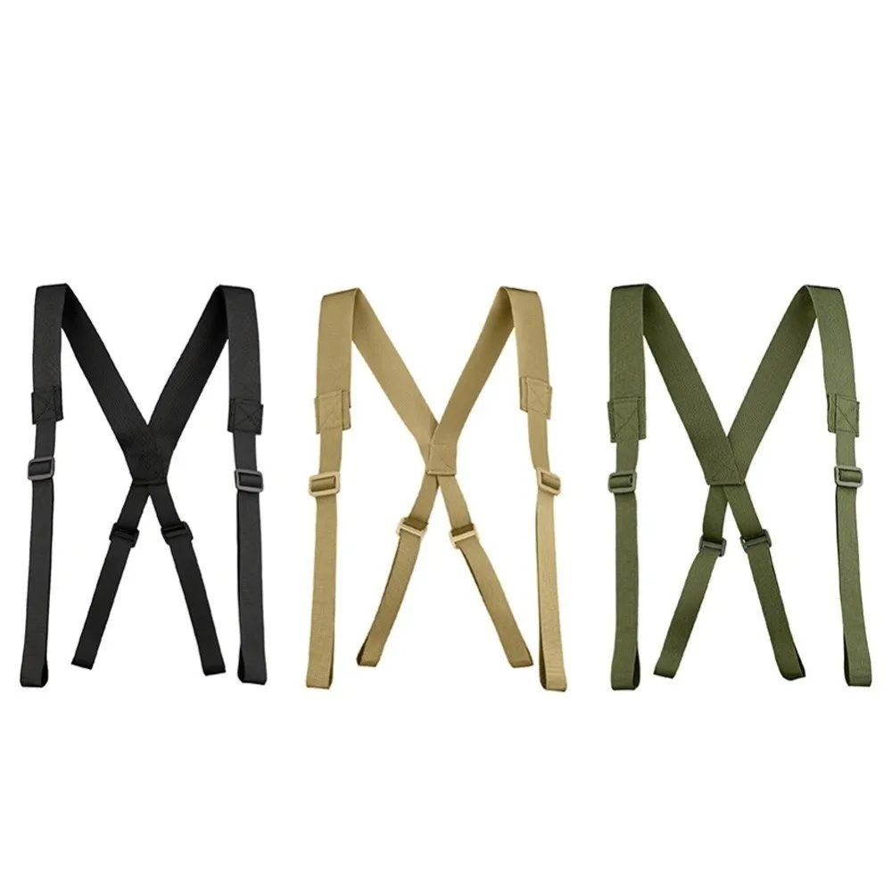 Durable Nylon Duty Belt Solid Color Adjustable Tool Belt Suspender Y-Shape Waist Stabilization Strap