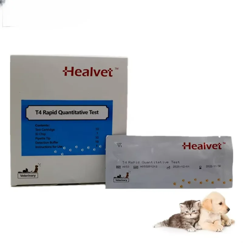 

10 Healvet Accurate Portable Quantitative Test Strips POCT T4 Thyroxine for Pet & Animals