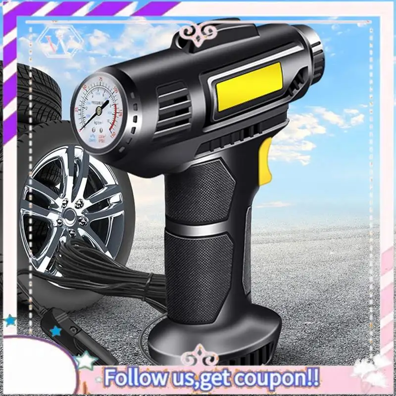

Easy To Use Tire Inflator Air Compressor Portable Car Tire Pump With Pressure Gauge 150PSI Portable Air Pump For Car Bike Sport