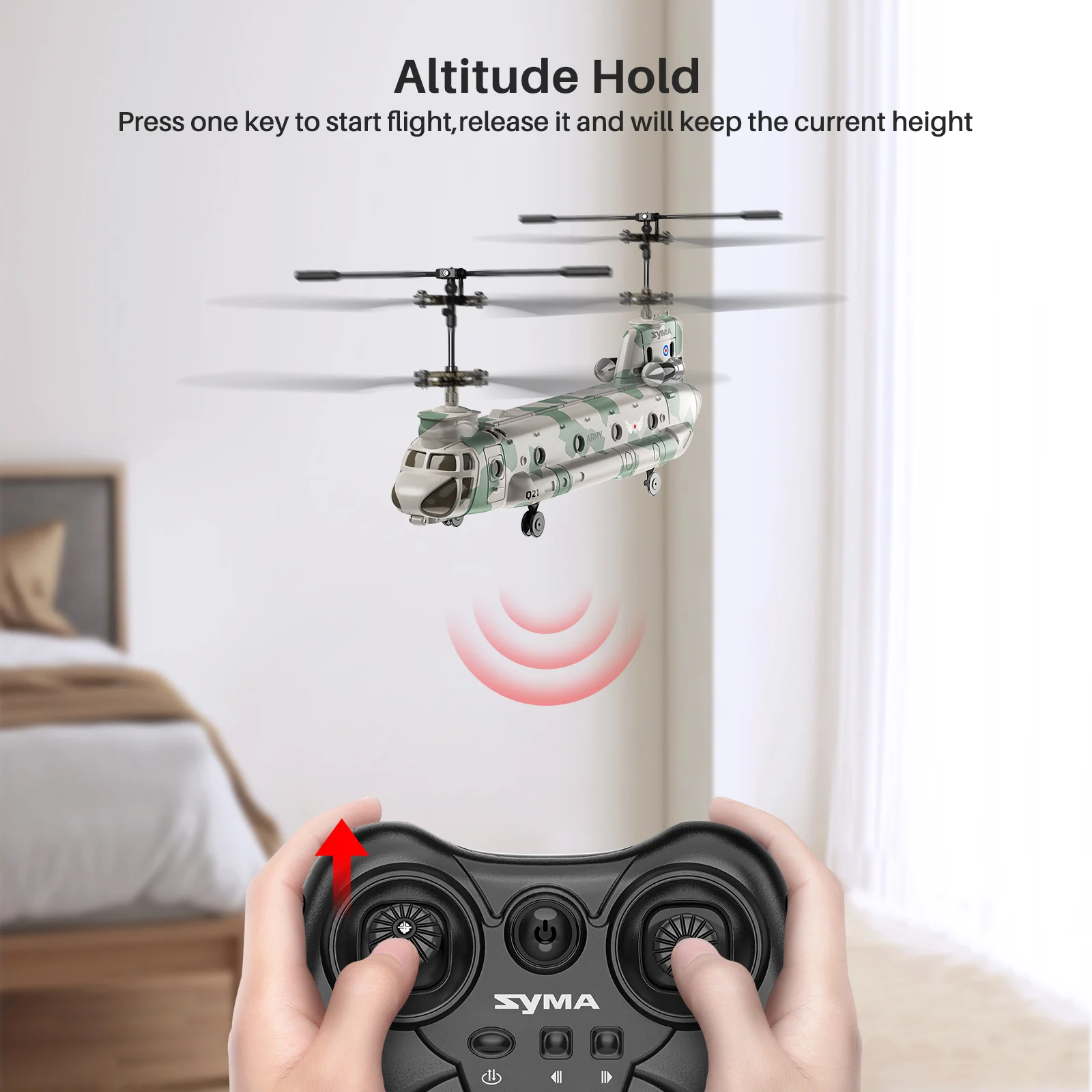 SYMA RC Helicopter Toy for Kid, Remote Control Helicopter Q21 Aircraft with Altitude Hold, One Key Take Off/Landing, 3.5 Channel