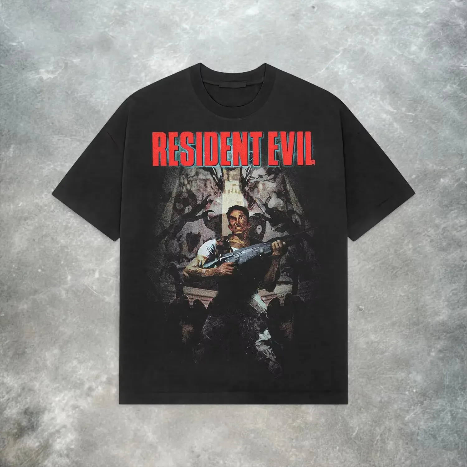 Fashion New Retro T-shirt: Y2K Retro Horror Game T-shirt Pure Cotton Couple All Season Street Wear Shirt Men's Large Size