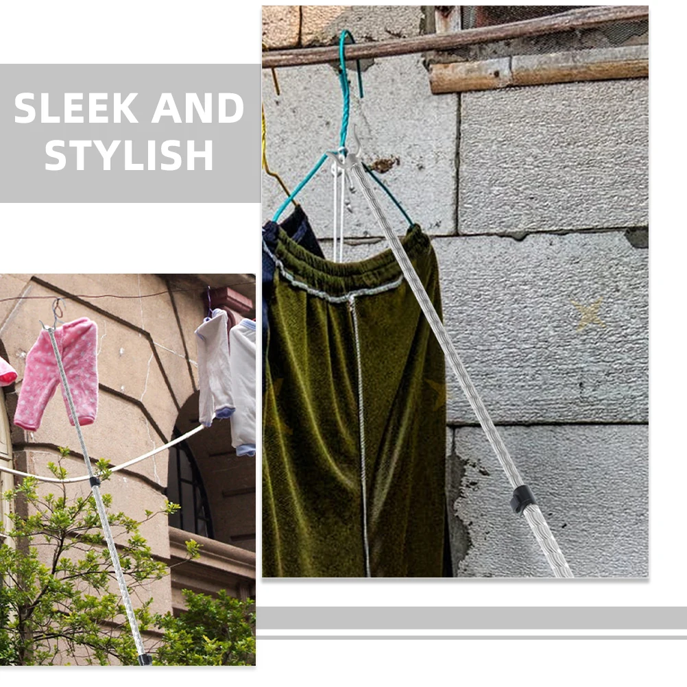 

Retractable Fork Adjustable Clothing Rod Aluminum Alloy Closet Organizer Safe Lightweight Wear Resistance Long Reach
