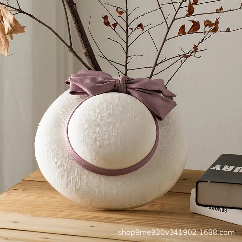 

French Elegant Big Bow Hat with Lace Base，Wedding Bridal Fascinator Bucket Sun Hat, Church Banquet Headwear for Women Ladies