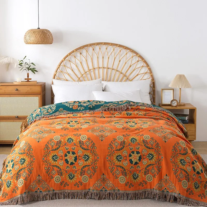Japanese Cotton Double-sided Sofa Cover Throw Blanket For Bed Towel Cover Four Seasons General Quilt Bed Sheet Travel Blanket