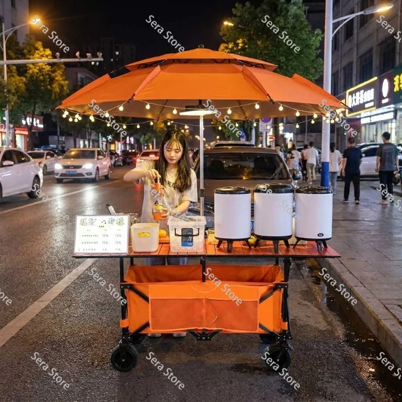 Large Table Stall Lift Foldable Rainproof Awning Trolley