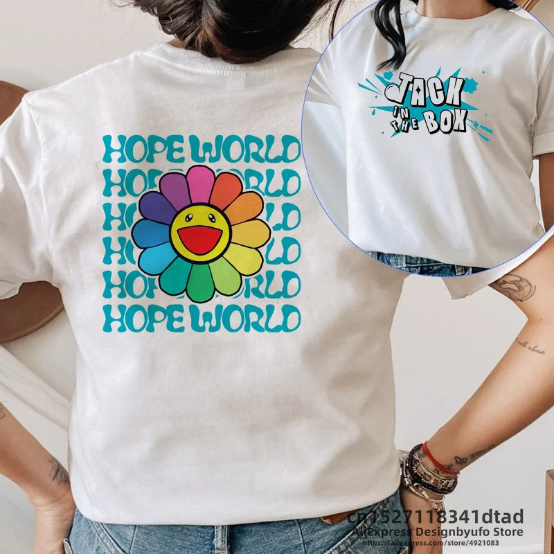 K-pop T Shirt Women Summer Hobipalooza Hope World Kpop Tees Lollapalooza Tshirt Korean Style Clothes