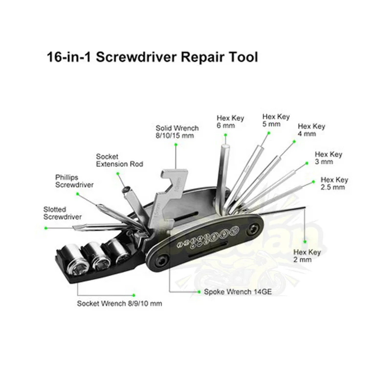 For Benelli TRK 800 502 X 502C 251 752S Leoncino BJ 500 250 TNT 125 150 300 600 16 In 1 Tool Repair Screw Driver Accessories ﻿