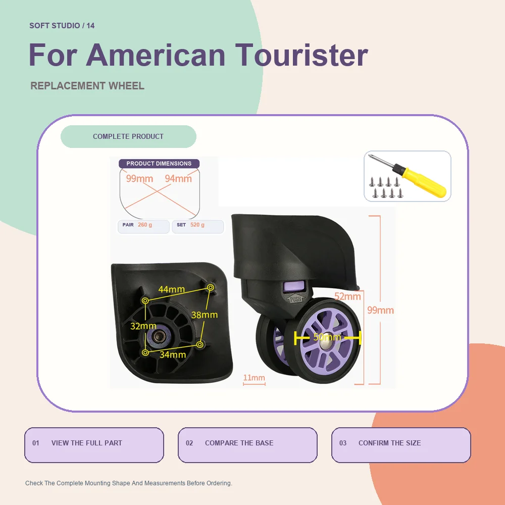 Wear Resistant Suitcase Wheel For American Tourister Smooth Travel Suitcase Caster Part Premium Travel