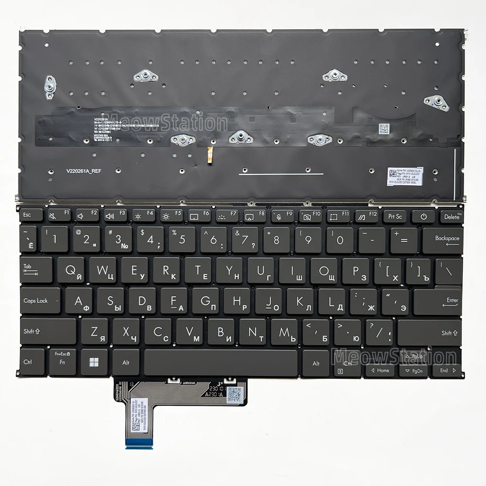 Teclado retroiluminado EE. UU./Ruso para ASUS Zenbook UX5304 UX5304M UX5304MA UX5304U UX5304UA UX5304V UX5304VA