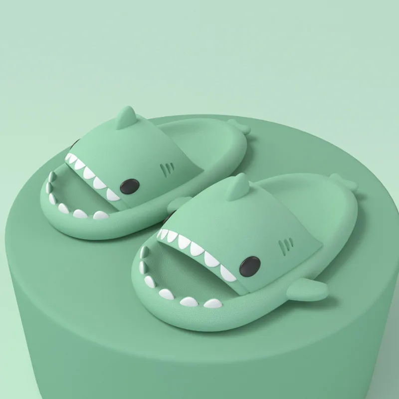 NONE Nette Shark Hausschuhe 4CM Plattform Frauen Männer Indoor Bad Rutschen Paare Sommer Schuhe Weiche EVA Weiblich Männlich Strand Flip-flops 5
