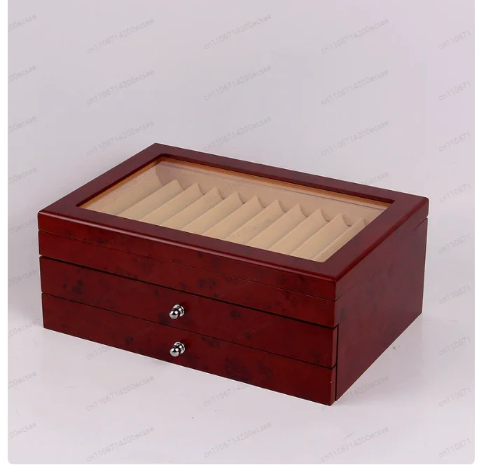 78-Pen Capacity Wooden Display Storage Case – Fountain Pen Collector Organizer Box with Transparent Window