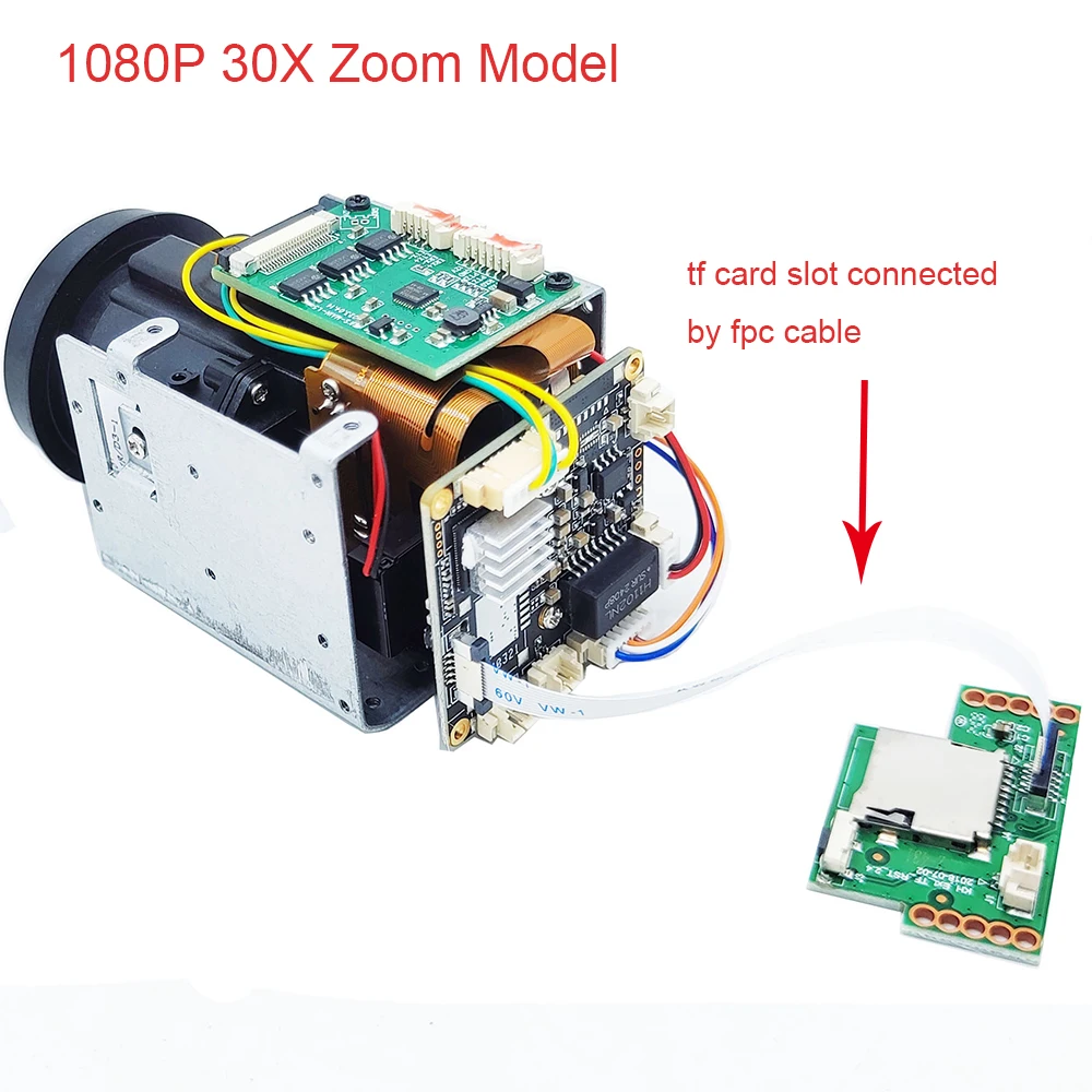 5MP Starlight 4G Mini PTZ Camera Module Board 30X Optical Zoom Lens Sony IMX335/IMX307, TF Card Slot  Max Support 128G Camhi APP