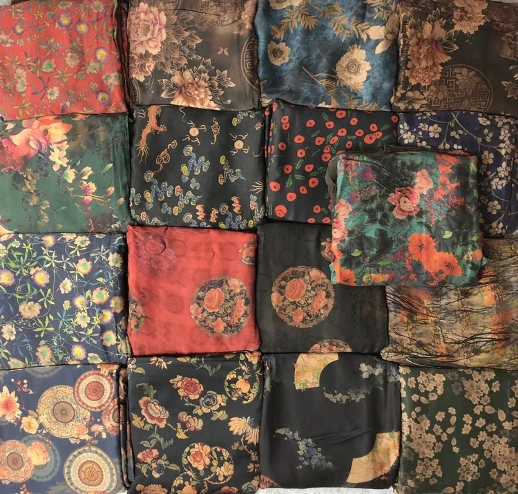 

Silk Satin Print Fabric Silk f Meter Price Sle True Silk Xiangyun Cloth for DIY Clothing And Home Sponge Pad