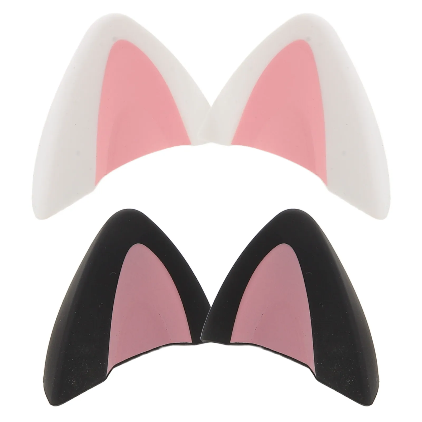 

2 пары накладок для наушников в виде кошачьих ушек - мягкие силиконовые чехлы для накладных наушников - милые декоративные аксессуары для игр и косплея