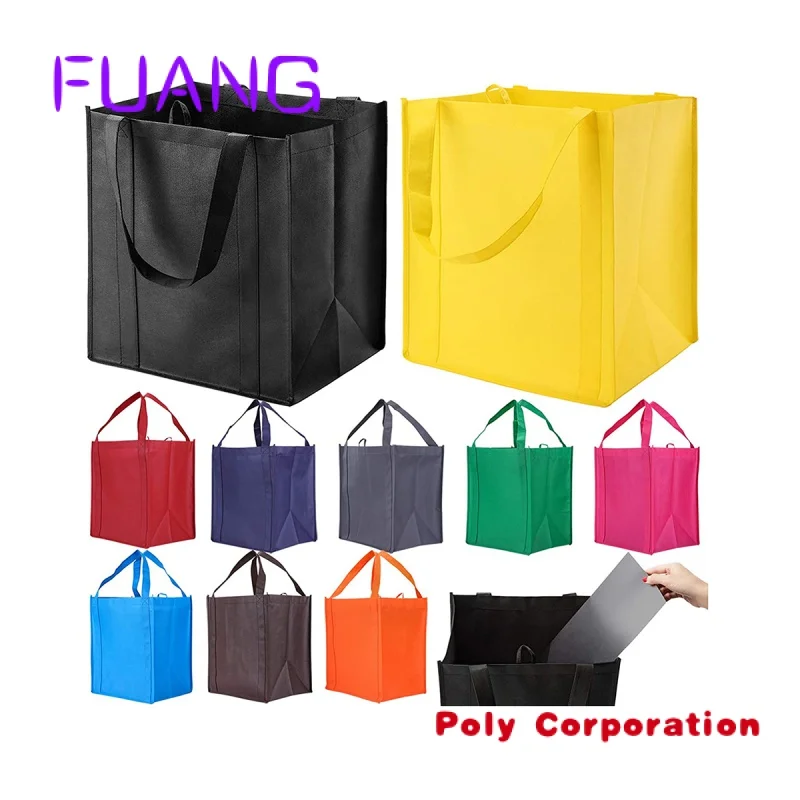 Custom  Custom Logo Printed Non-woven Bag  Promotional Reusable Grocery Tote Bag Gift Heavy Duty PP Non Woven Shopping Bag