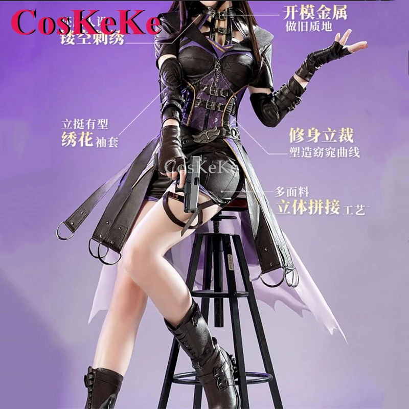 CosKeKe Leading Lady Cosplay Game Love And Deepspace Costume Dark Night Soft Walk Skin Uniform Activity Party Role Play Clothing