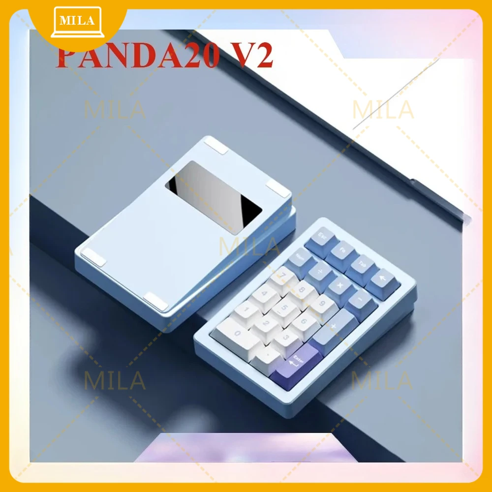 For PANDA20 V2 Mini Numeric Keypad Kits Aluminum 3-mode Wireless Gasket Hot-Swap RGB Custom Office Game Mechanical Keyboard