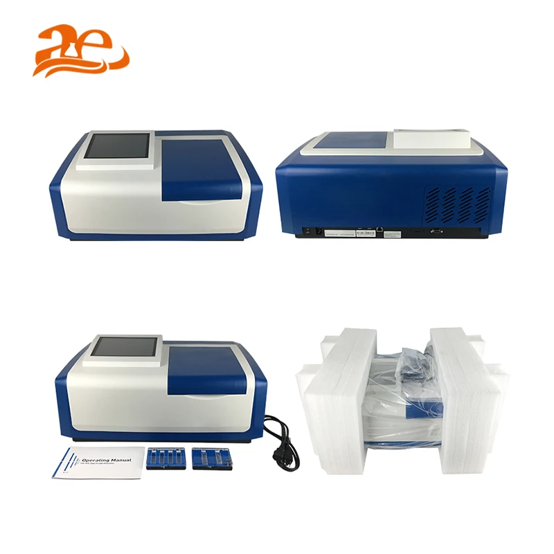 AELAB 190nm -1100nm شعاع مزدوج الأشعة فوق البنفسجية مقياس الطيف الضوئي المرئي رخيصة جهاز قياس الطيف الضوئي الرقمي