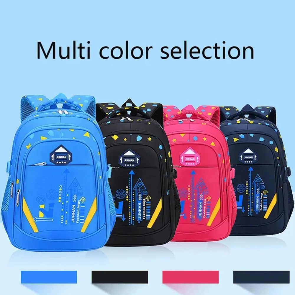 1Pcs Geometry Pattern Primary Schoolbag Waterproof Mochila Nylon Kid Backpack Lightweight Book Children's Backpack