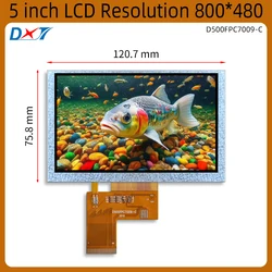 5.0 inch LCD display 800*480 40pin RGB TTL 5 inch high brightness screen TFT ST7262