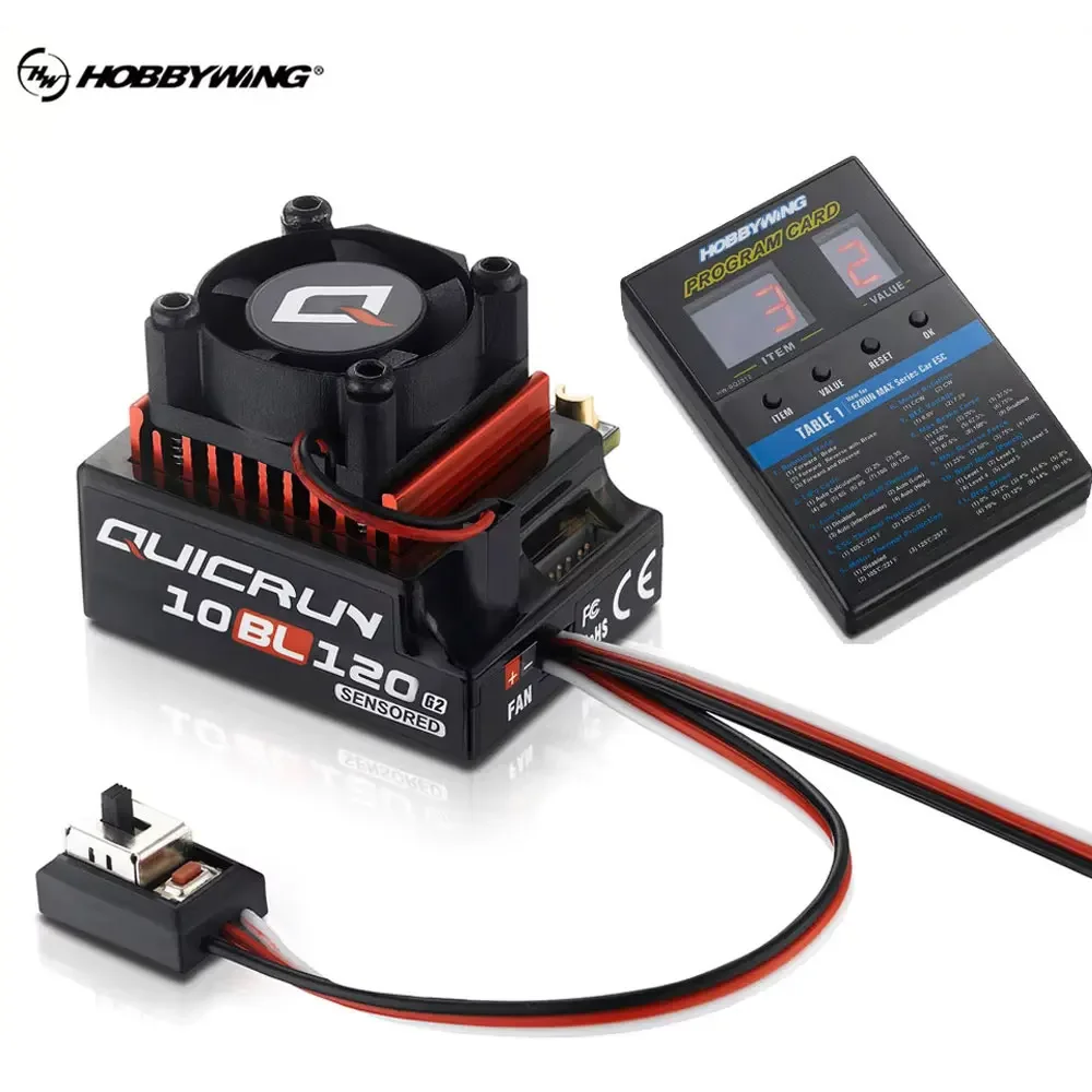 Оригинальный Hobbywing QUICRUN Sensored 10BL120 G2 120A 2-3S Lipo Бесщеточный ESC с картой для радиоуправляемого автомобиля 1/10 1/8