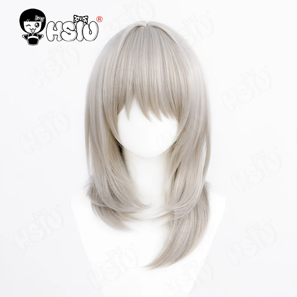 Kawaragi Momoka Cosplay Pruik Hsiu 50Cm Champagne Grijs Lang Haar Hittebestendige Synthetische Pruik Anime Meisjes Band Cry Cosplay Pruik