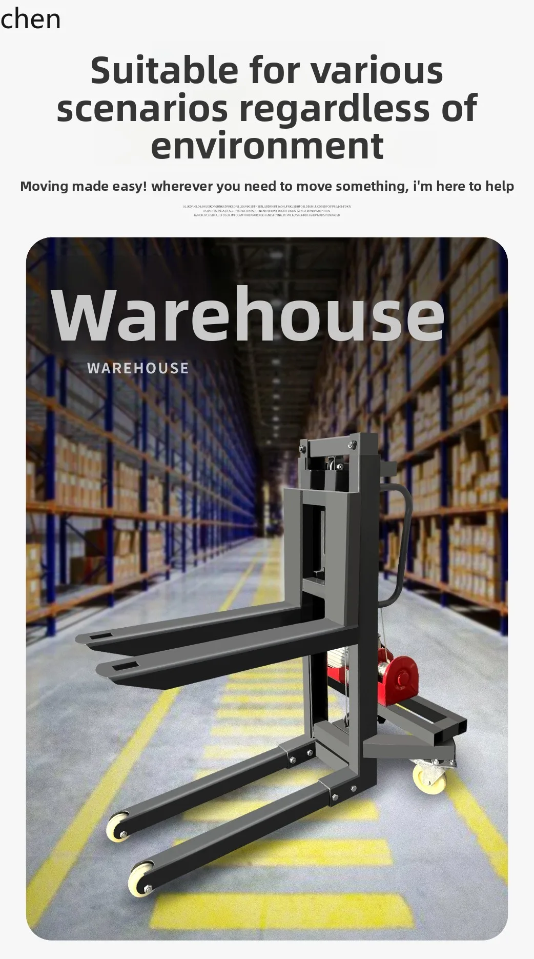 YFY  Small Electric Loading and Unloading Lift Machine Aviation Box Handling Convenient Forklift