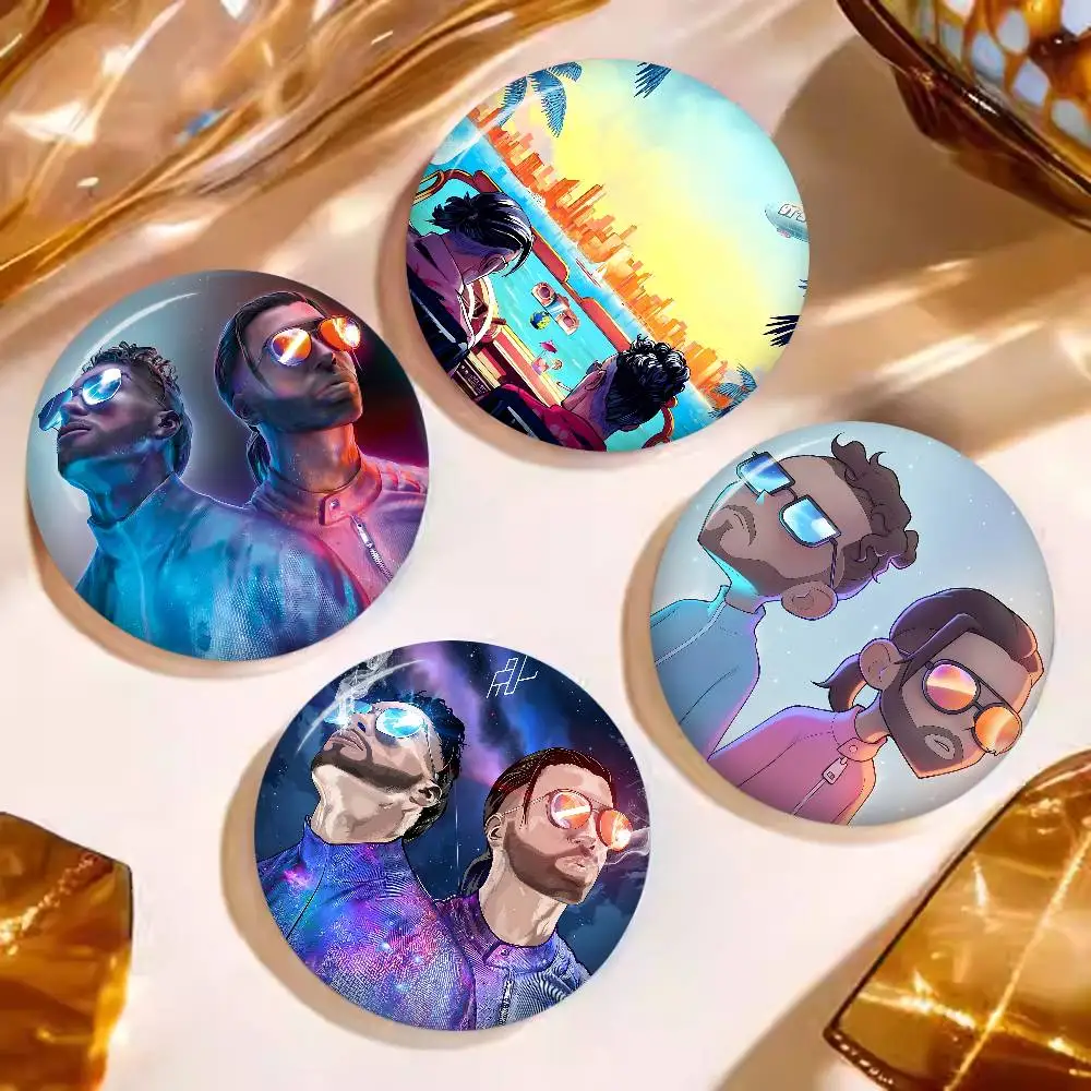 PNL QLF Rapper Singer Creative Pins Funny Round Snap-in Brooch Badge Backpack Hat Accessories Jewelry Gifts for Friend
