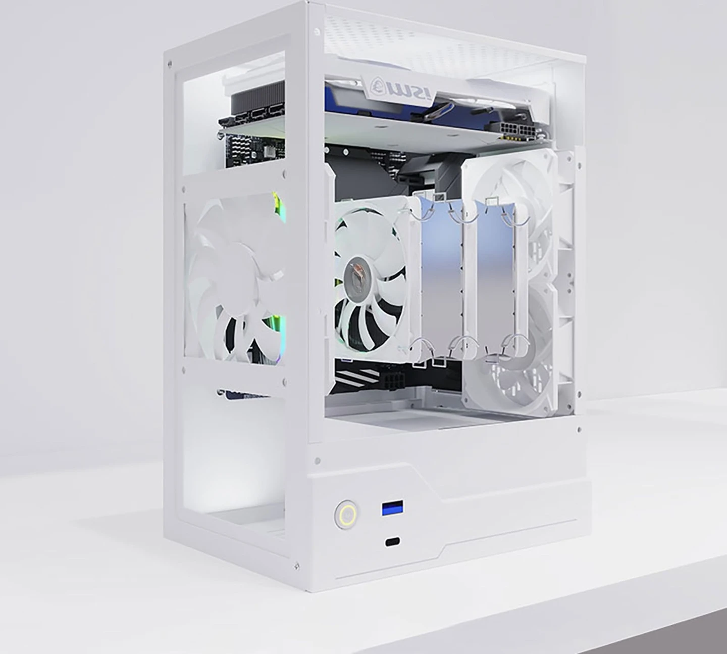ITX Chassis Mini Chassis Side Transparent Portable In-Line ITX Chassis Desktop, Non-Rider R2