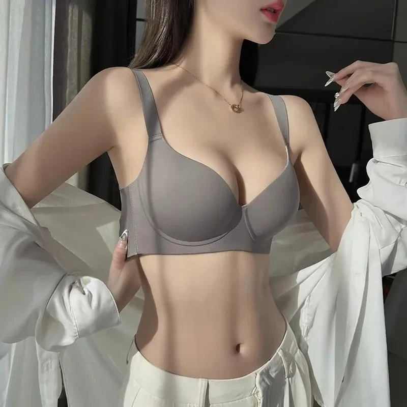 حمالة صدر لاسلكية ناعمة تدعم ملابس داخلية نسائية رفيعة غير مرئية صدر كبير يظهر صغيرًا يقلل من الثدي الجانبي يمنع الترهل