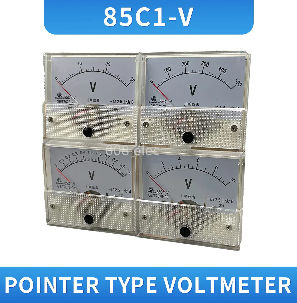 

85C1 V DC pointer voltmeter meter Plate table 85C1-V series 1V 2V 3V 5V 10V 15V 20V 30V 50V 75V 100V 300V 400V 500V