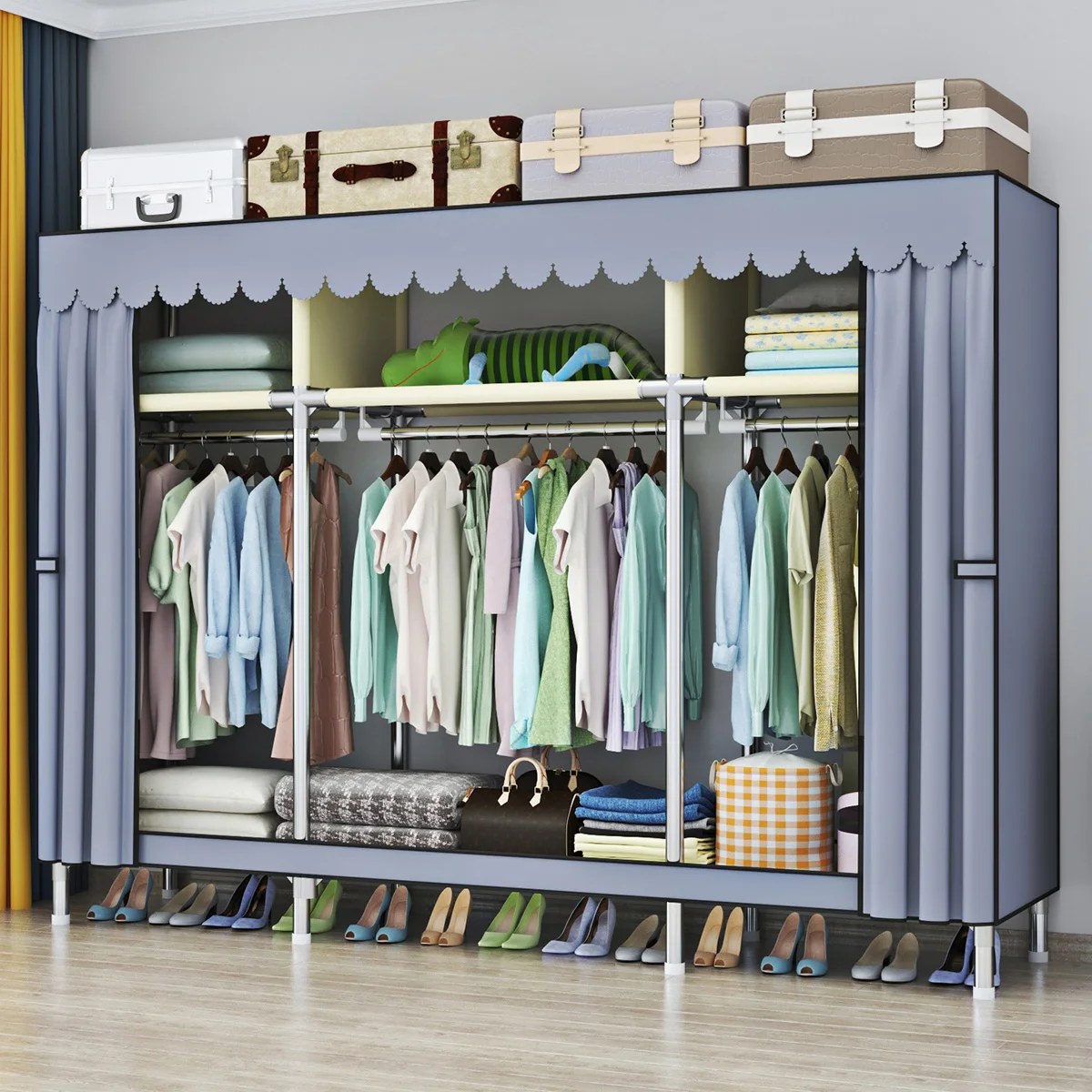 Non-Woven Fabrics Wardrobe Fabric Closet Portable Folding Dust-proof Waterproof Storage Cabinet Bedroom Home Furniture