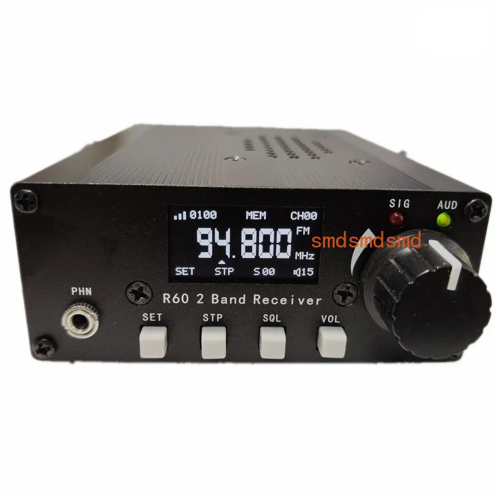 DIY Kits R60 FM Broadcast/Aviation Band PLL Receiver Secondary Frequency Conversion with Metal Case